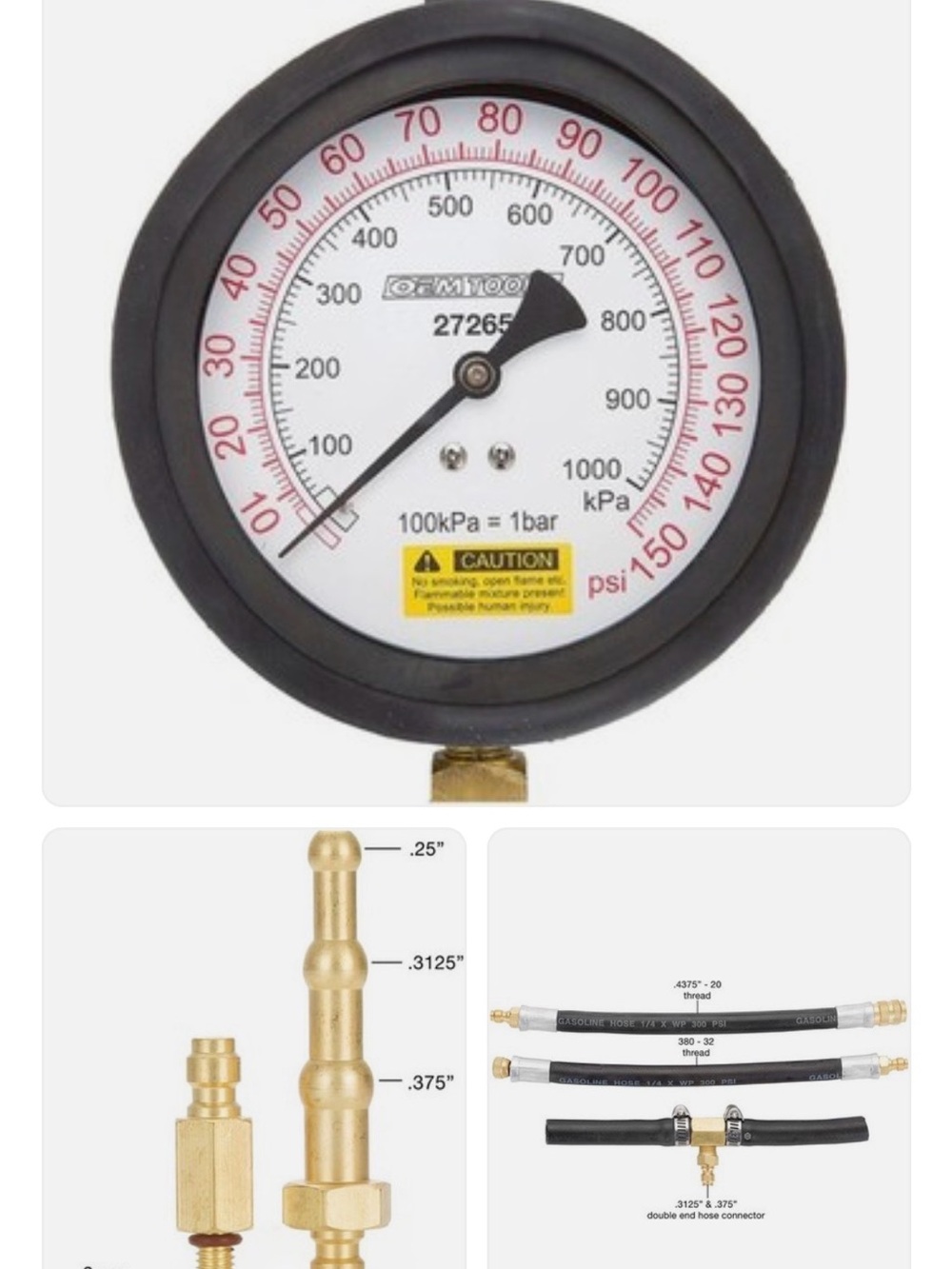 OEM Red Fuel Injection Pressure Tester Kit - Picture 3 of 4